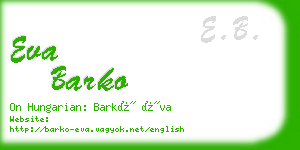 eva barko business card